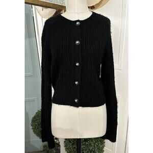 Abercrombie and Fitch Pearl Button Black Cardigan Size Small A&F